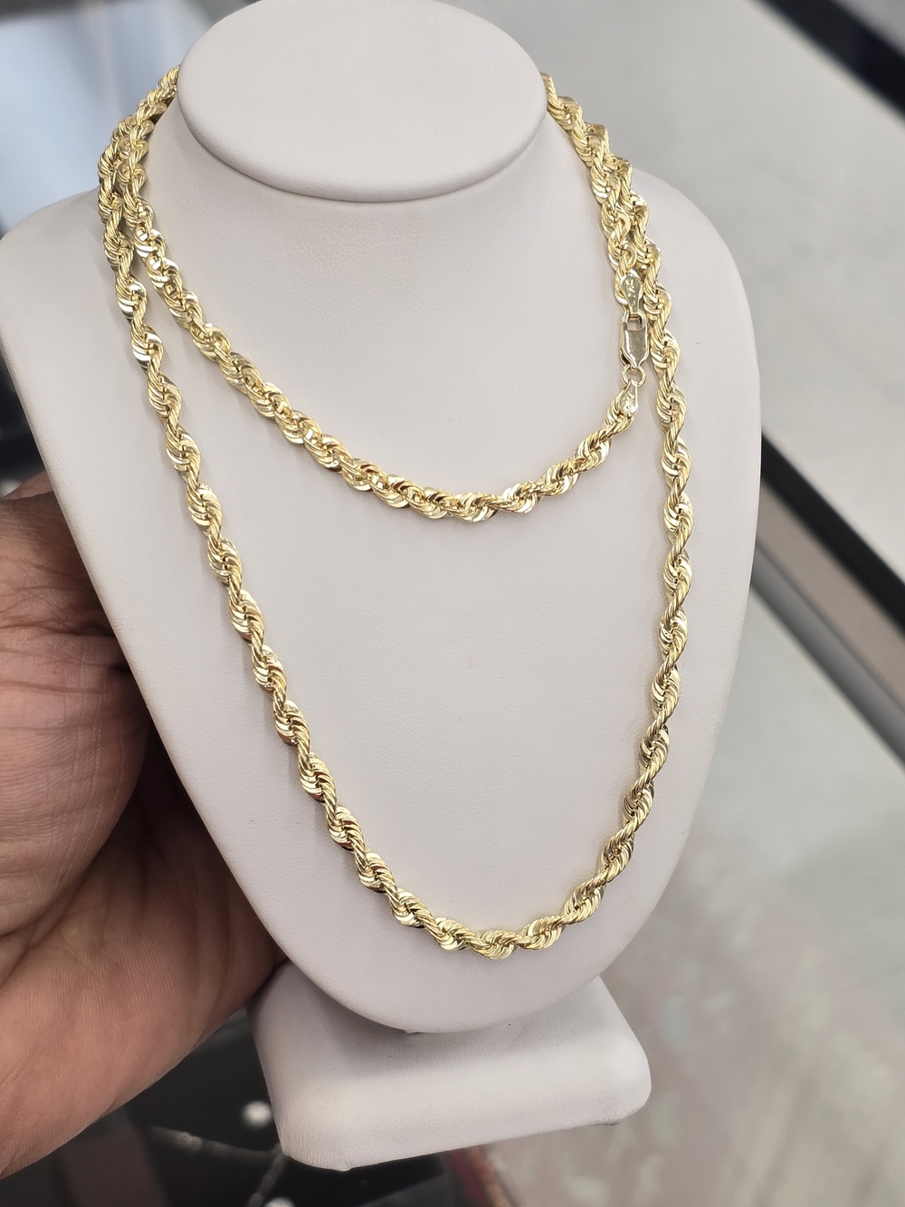 10k Real Gold Rope Chain 4mm 24 Inches - Picture 3 of 10